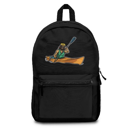 Cool Jesus Rowing Kayak Paddling Gift Idea Backpacks