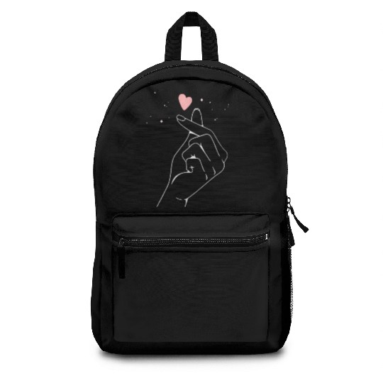 Kpop Drama Korean Finger Heart Saranghae Backpacks