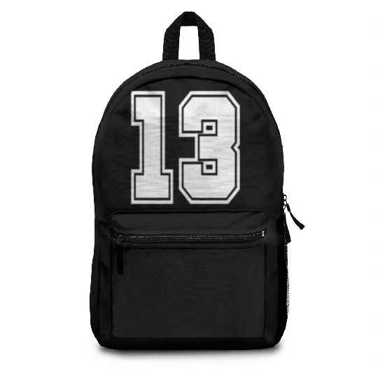 13 back number college style football soccer Backpacks
