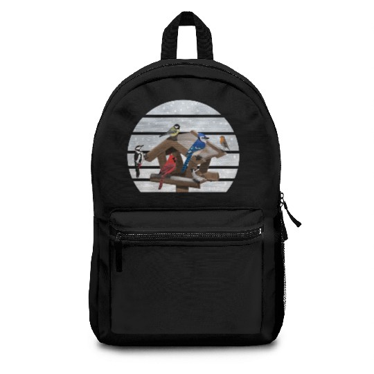 Birds Bird House Cardinal Blue Jay Robin Sparrow Backpacks