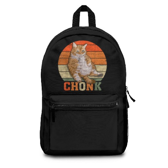 Funny Overweight Chubby Chonk Cat Meme Memes Backpacks
