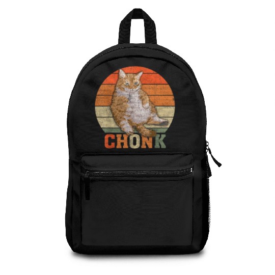 Funny Overweight Chubby Chonk Cat Meme Memes Backpacks