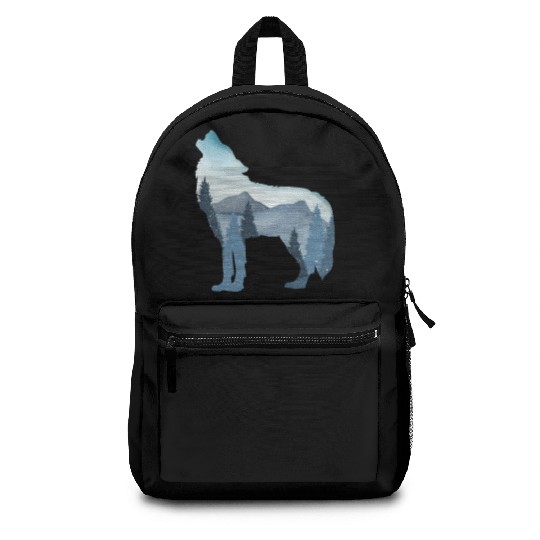 Alpha Wolf Art - Nature Background Backpacks