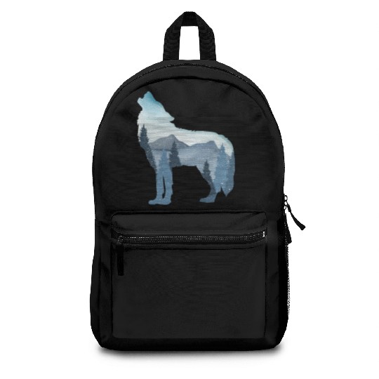 Alpha Wolf Art - Nature Background Backpacks