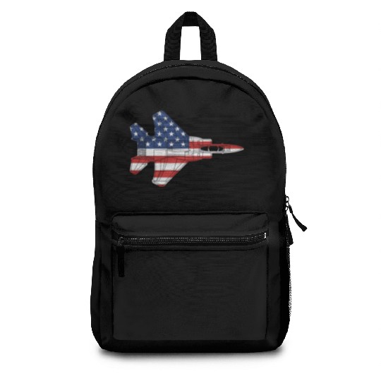 F-15 Eagle Fighter Jet Airplane American Flag F15l Backpacks
