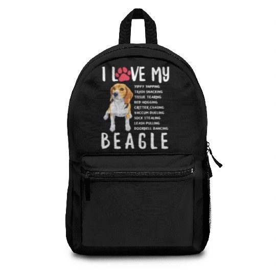 I Love My Beagle Backpacks