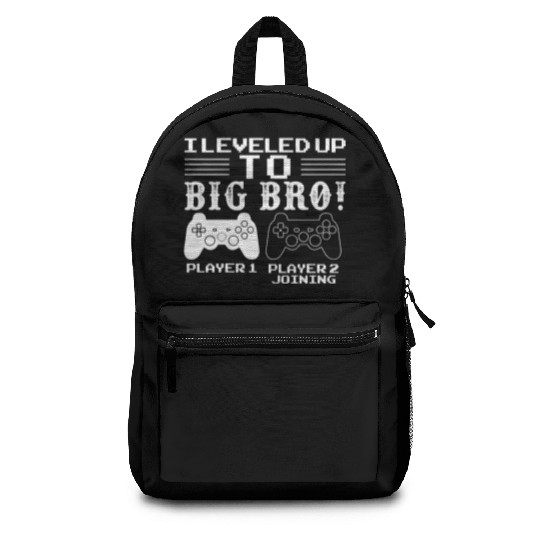I Level Up To Big Bro Gamer Brother Backpacks