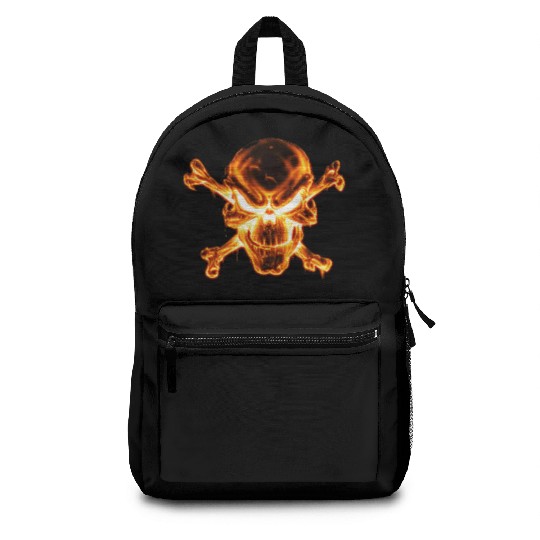 flaming skull Backpacks
