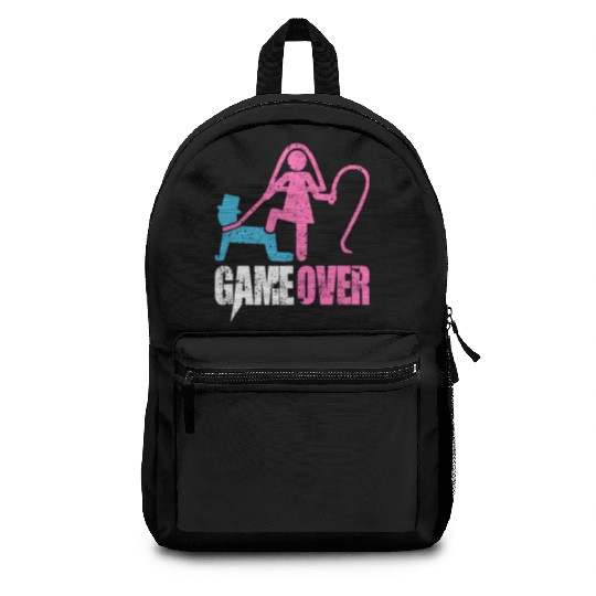Funny Bride and Groom Meme & Quote Backpacks "Game