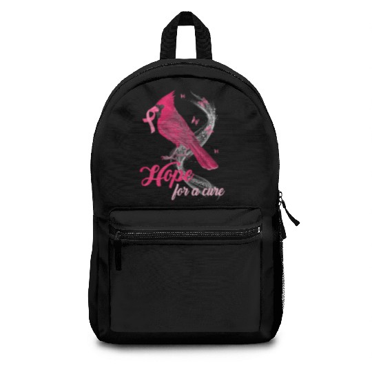 Breast Cancer Cardinal bird hope for a cure Backpacks