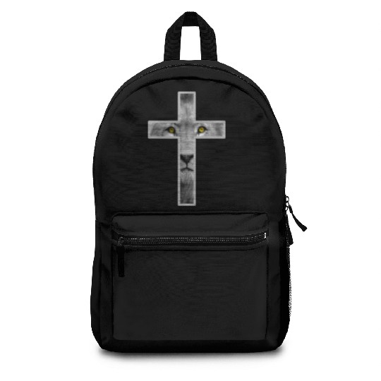 Christian Cross with Jesus the Lion of Judah Backpacks