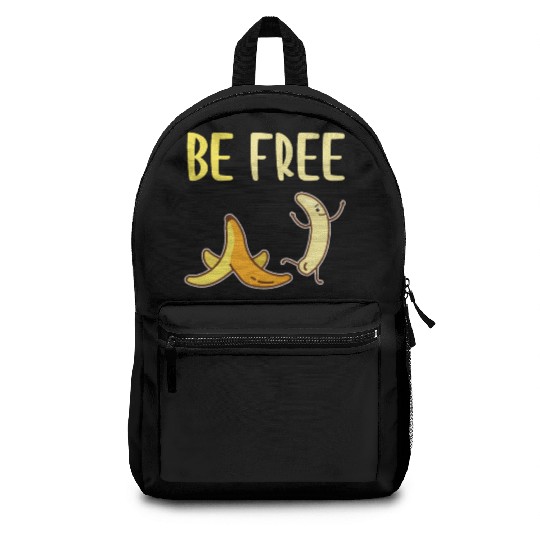 Be Free Funny Naked Cute Banana Fruit Backpacks
