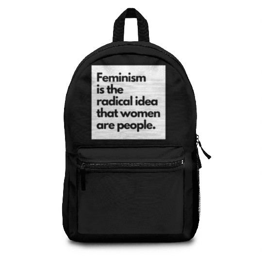 Feminism solid back sticker Backpacks
