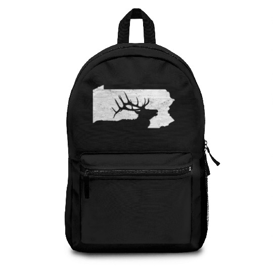 Pennsylvania Elk Hunting Bull Elk PA State Shape Backpacks