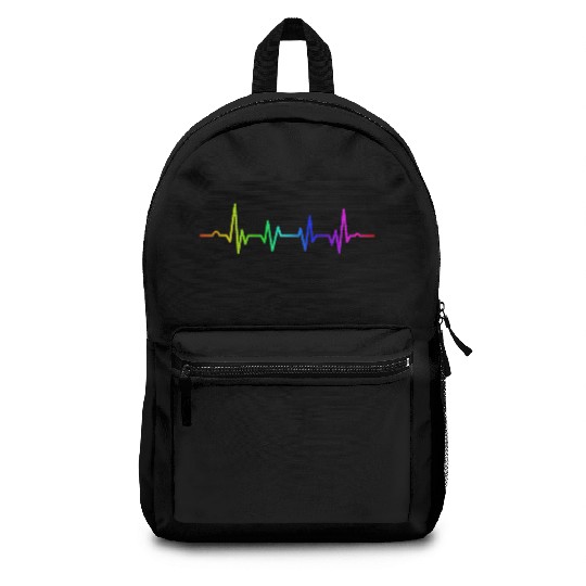 LGBT Awareness Gay and Lesbian Pride Heartbeat Backpacks