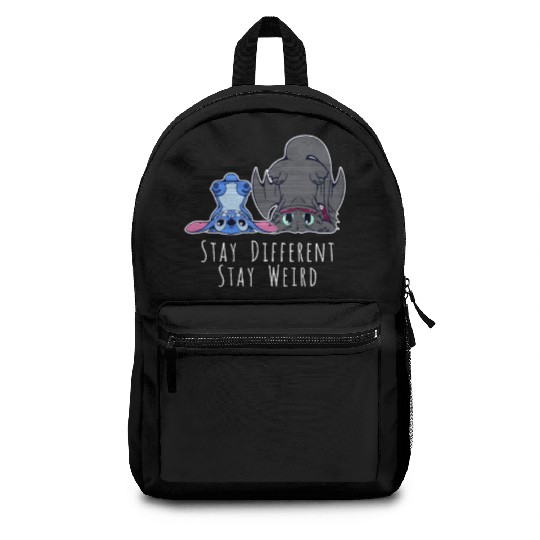 Stay Different Stay Weird Toothless And Stitch Backpacks