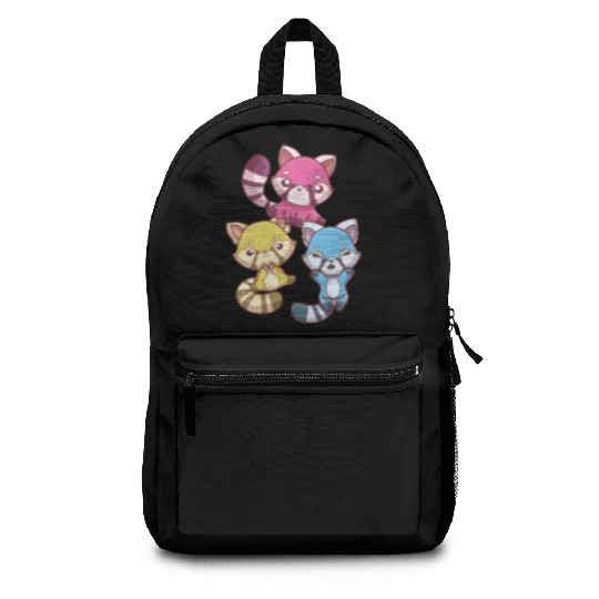 Pansexual Kawaii Red Panda, Pastel Goth Anime Art Backpacks