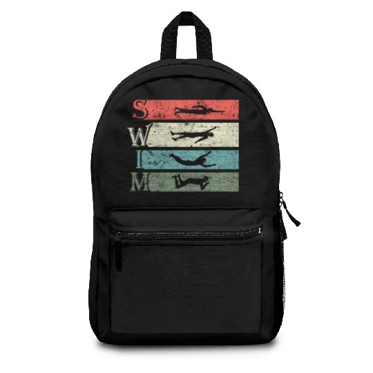 Retro Vintage Swimming Swimmers Swim Backpacks