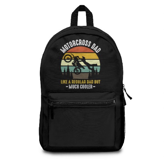 Dirt Bike Dad American Flag Motorcross Racer Backpacks