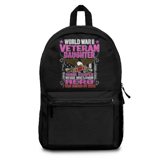 Veteran-Proud World War 2 Veteran Daughter Militar Backpacks