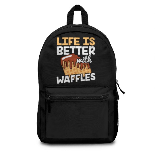 Life is Better with Waffles Waffle Pancakes Backpacks