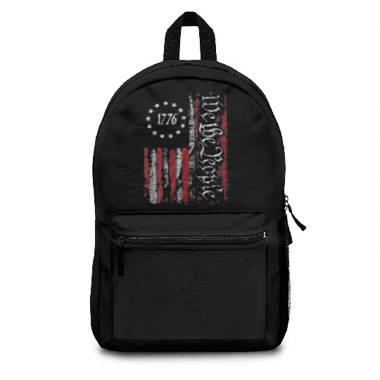 Old American Flag Patriotic 1776 We The People USA Backpacks