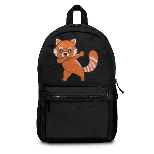 Dabbing Red Panda Cherry Blossoms Bamboo Backpacks