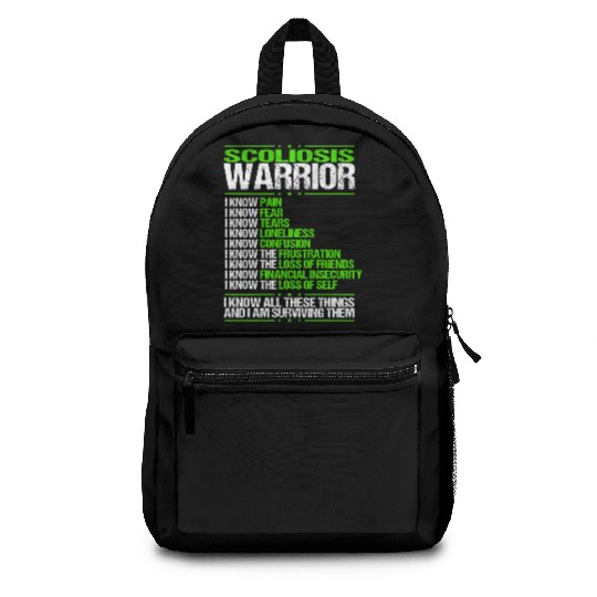 Scoliosis Awareness I know Pain Green Ribbon Backpacks