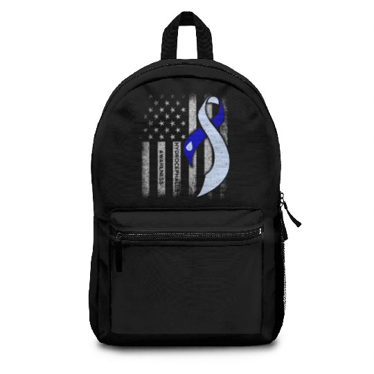 Hydrocephalus Survivor USA Flag Awareness Warrior Backpacks