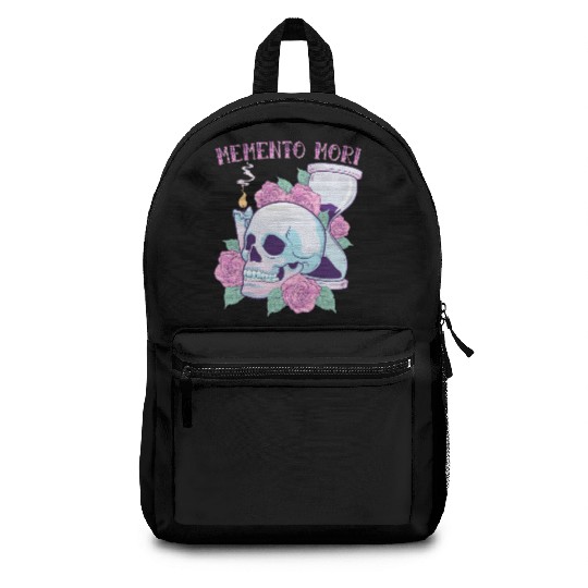 Memento Mori Pastel Goth Gothic Skull Stoic Mortal Backpacks