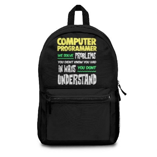 Computer Programmer Geek Pun Apparel Backpacks