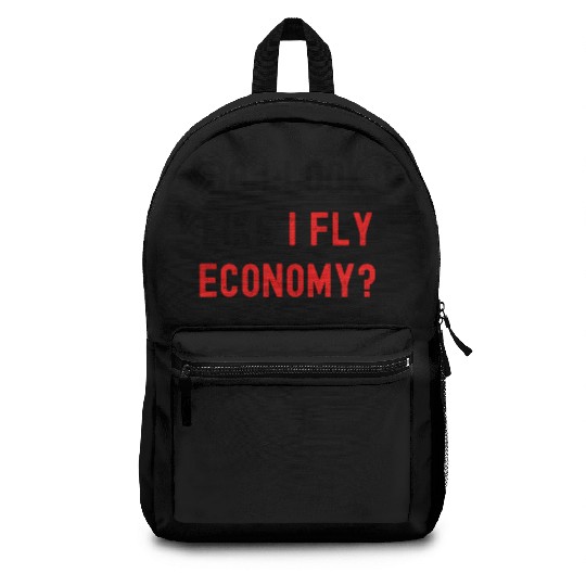 Do I Look Like I Fly Economy, Distressed Red Black Backpacks