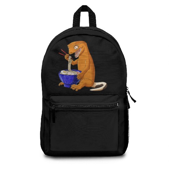Funny Japanese Kawaii Ramen Reptile Crested Gecko Backpacks