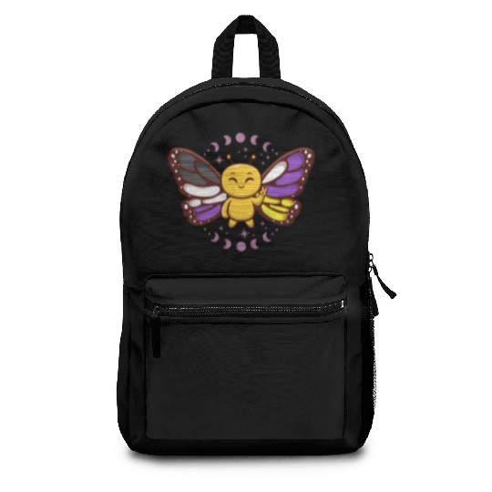 Gender Non-Binary Monarch Butterfly Subtle Pride Backpacks