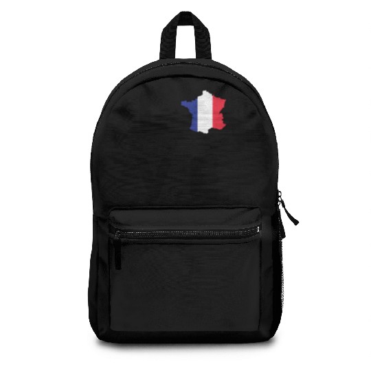Love France - French flag and country silhouette Backpacks