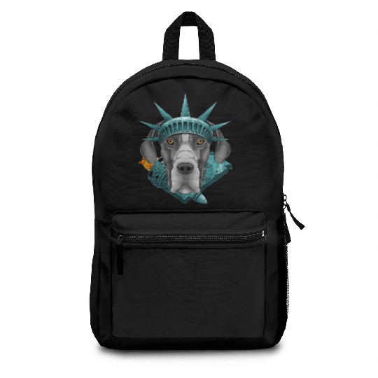 Statue Of Liberty Great Dane 4th Of July Dog USA A Backpacks