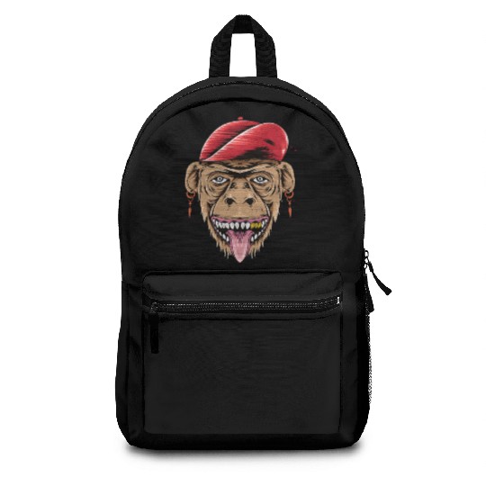 happy monkey head for Backpacks