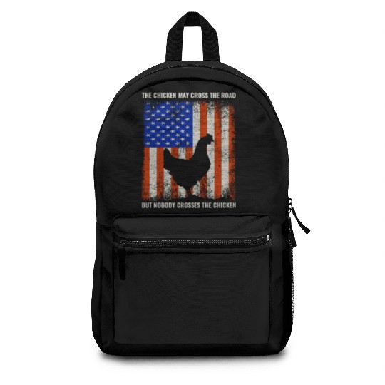 4th of July American Flag USA Chicken Lover Farmer Backpacks