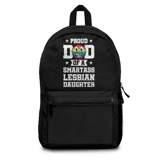 Proud Dad Of Smartass Lesbian Gay Pride Rainbow Backpacks