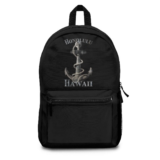 Honolulu Hawaii Nautical Anchor Sailing Backpacks