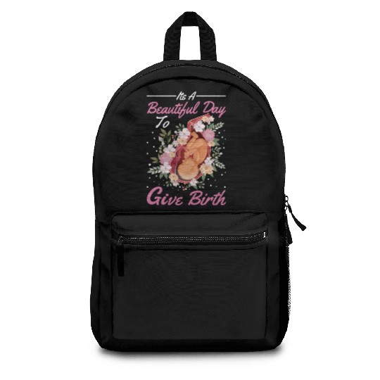 Midwife Cute Flowers Baby Catcher Doula Backpacks