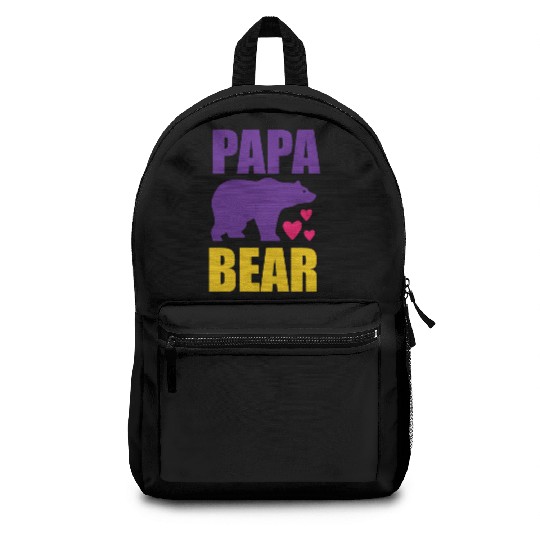 Papa bear funny fathers day Backpacks