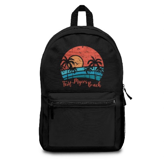 Family Vacation 2022 Palm Tree Florida Fort Myers Backpacks
