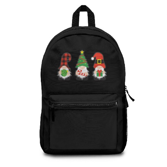 Christmas Gnomes with candy cane, gift Backpacks