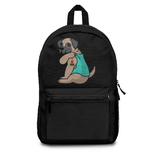 I Love Mom Tattoo English Mastiff Backpacks