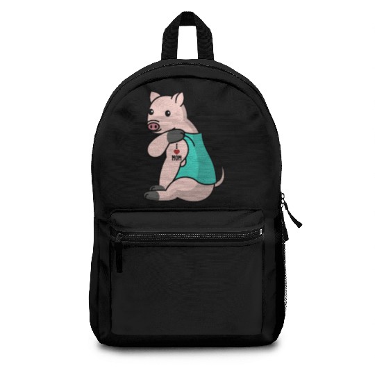 I Love Mom Tattoo Mini Pig Backpacks