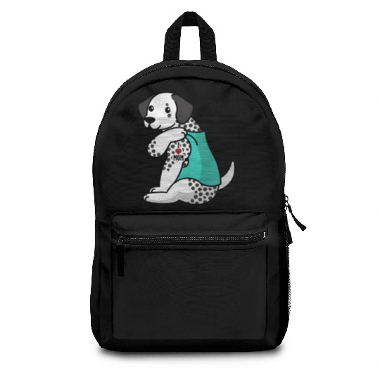I Love Mom Tattoo Dalmatian Backpacks