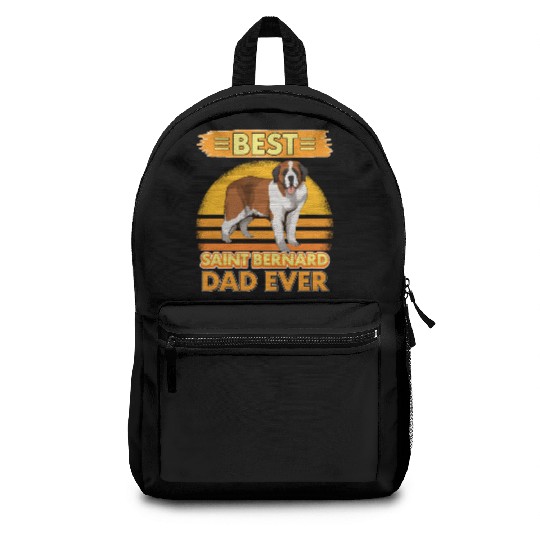 Mens Boys Best Saint Bernard Dad Ever Dog Owner Backpacks