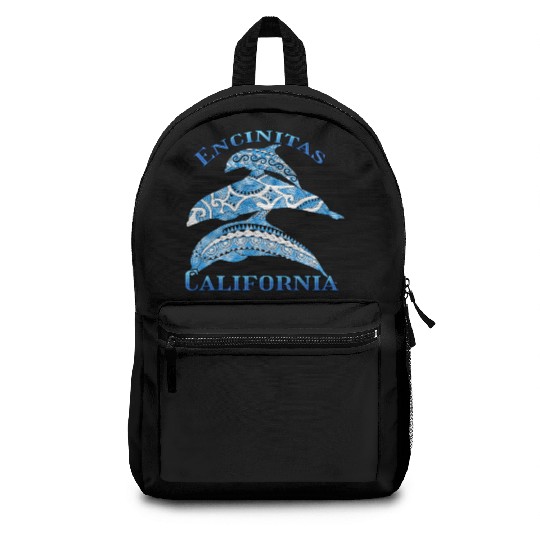 Encinitas California Vacation Tribal Dolphins Backpacks