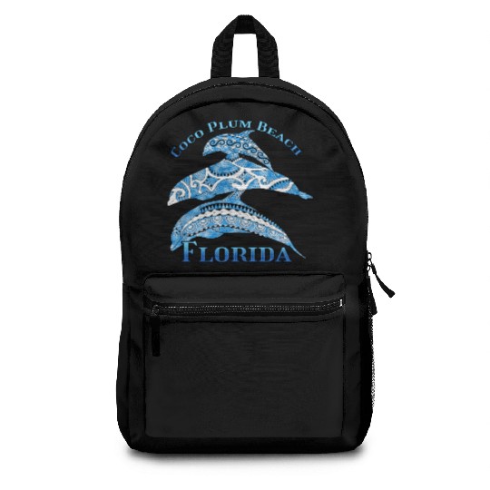 Coco Plum Beach Florida Vacation Tribal Dolphins Backpacks